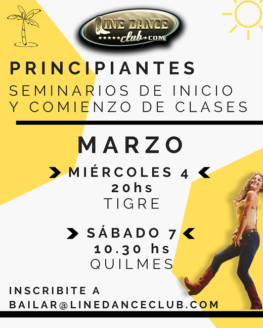 3 SEMINARIOS DE INICIO al LINE DANCE